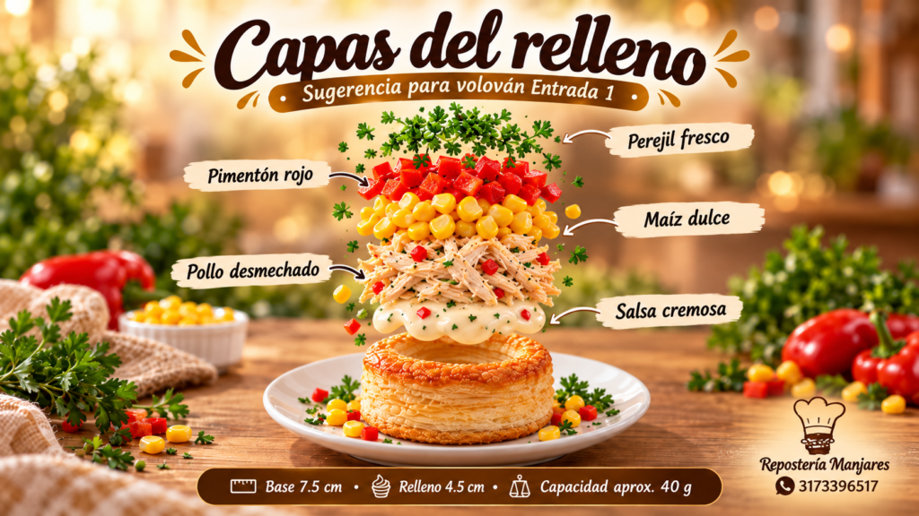 volován dorado con vegetales relleno