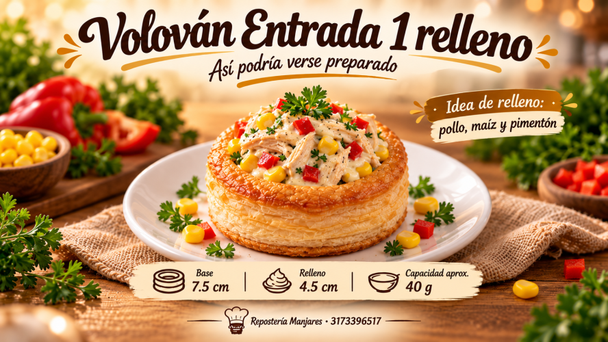 volován dorado con vegetales relleno ingedientes